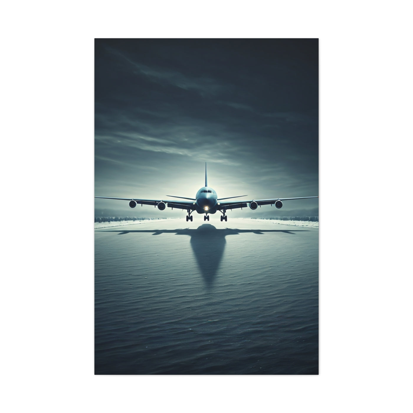 Stormy Runway Jet Arrival Wall Art & Canvas Prints