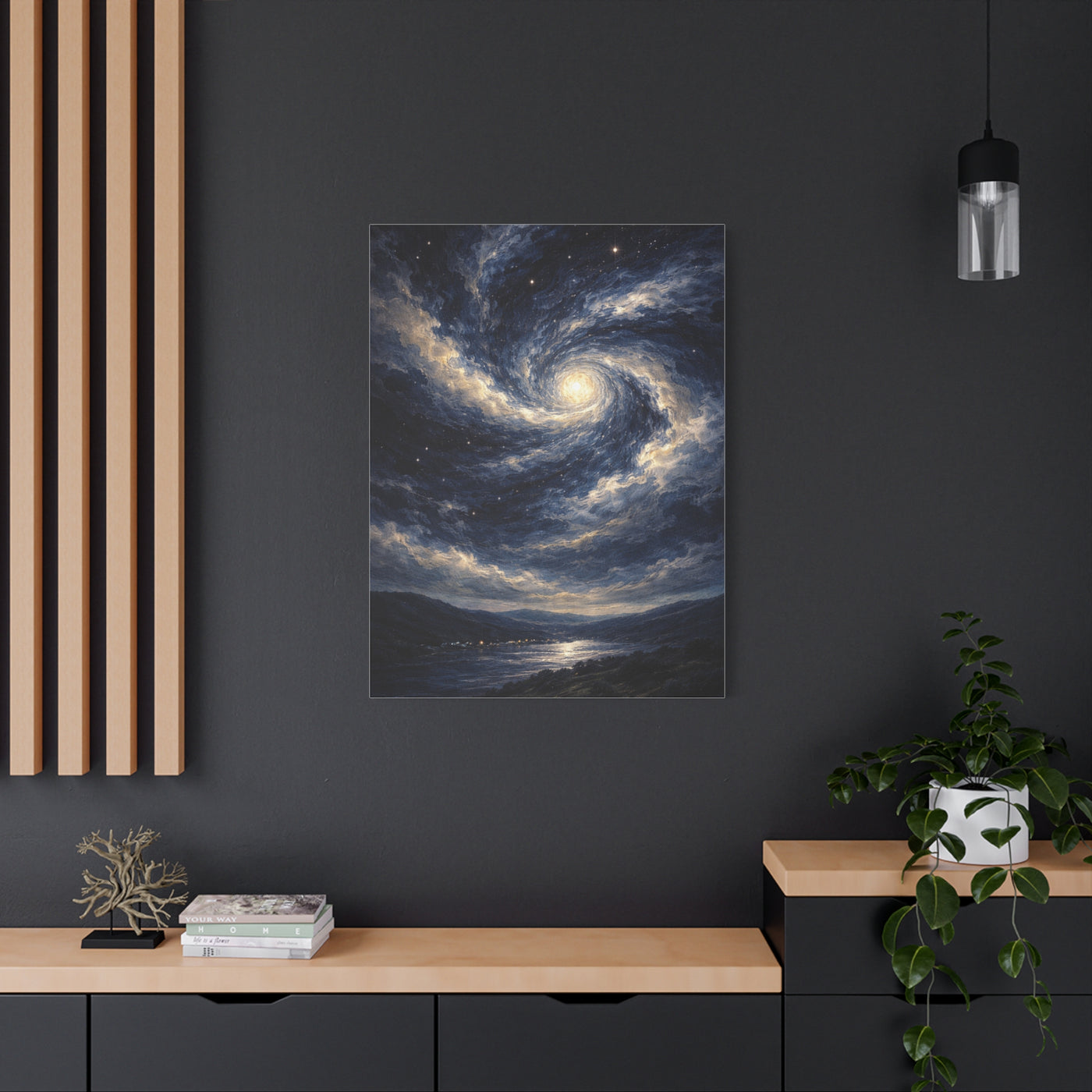 Cosmic Spiral Night Sky Wall Art & Canvas Print