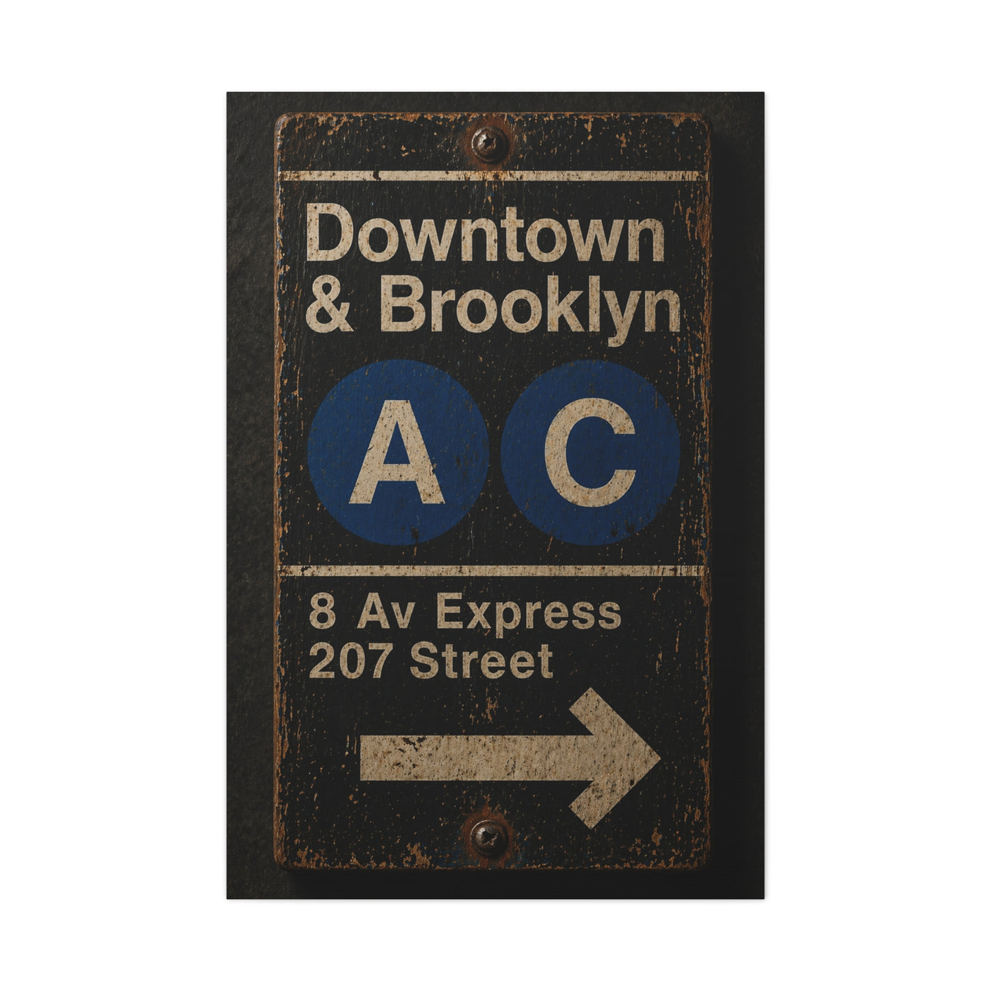 Vintage Subway Sign Industrial Wall Art & Canvas Print