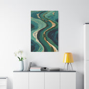 Aerial Marsh Green River Abstract Wall Art & Canvas Print