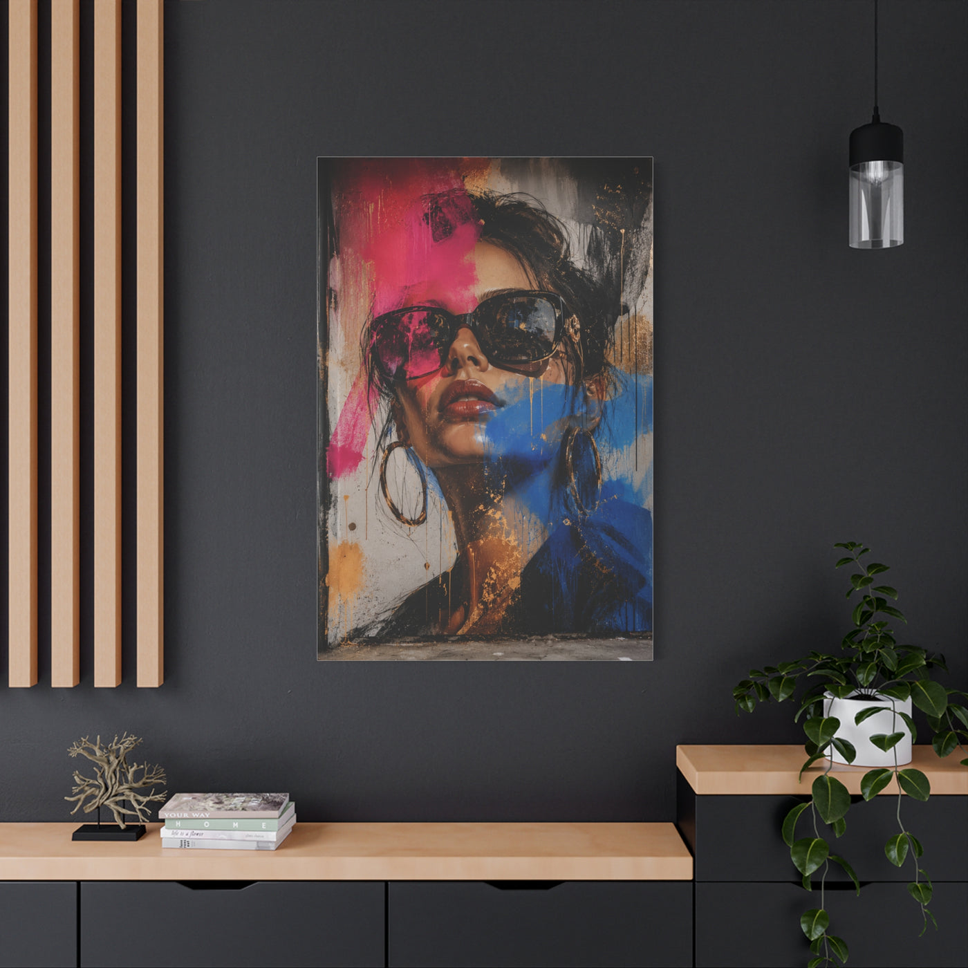 Urban Fashion Graffiti Portrait Street Wall Art & Canvas Print