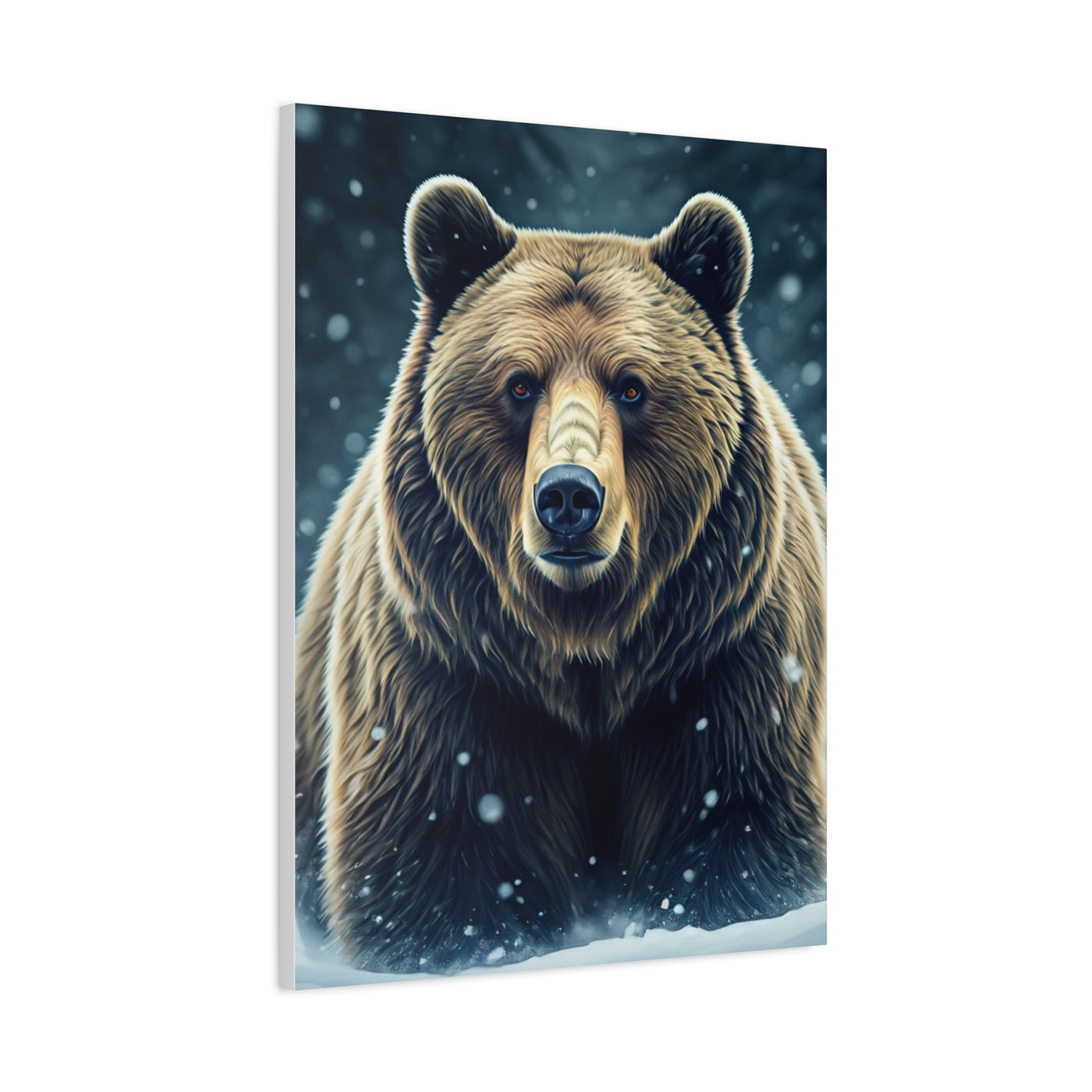 Winter Storm Grizzly Bear Portrait Wall Art & Canvas Prints