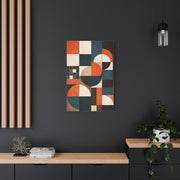Modern Orange and Teal Geometric Balance Wall Art & Canvas Print