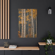 Golden Aspen Forest Autumn Vertical Trees Wall Art & Canvas Print