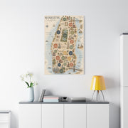 Manhattan Illustrated Map Composition Wall Art & Canvas Print