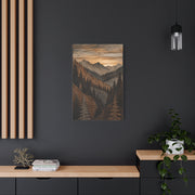 Layered Wood Mountain Forest Relief Trees Wall Art & Canvas Print