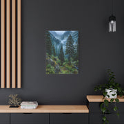 Misty Pine Green Mountain Landscape Wall Art & Canvas Print