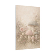 Vintage Pastel Mushroom Meadow Wall Art & Canvas Print