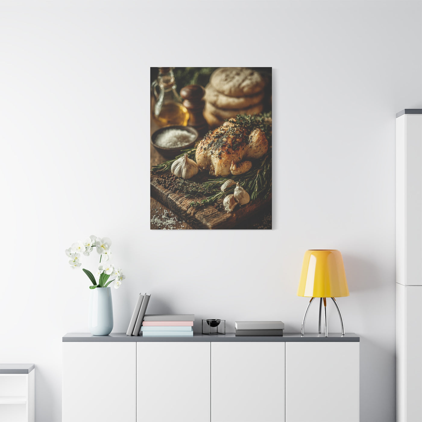 Herb Roasted Chicken Rustic Kitchen Wall Art & Canvas Print