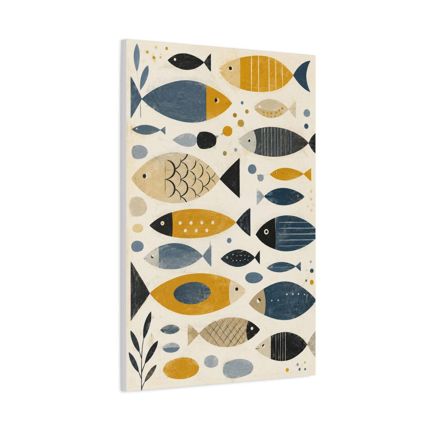 Scandinavian Abstract Fish Pattern Composition Wall Art & Canvas Print