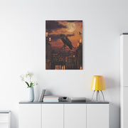 Raven on Moonlit Cemetery Gate Wall Art & Canvas Print
