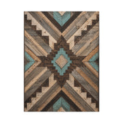 Reclaimed Wood Aztec Geometric Panel Wall Art & Canvas Print