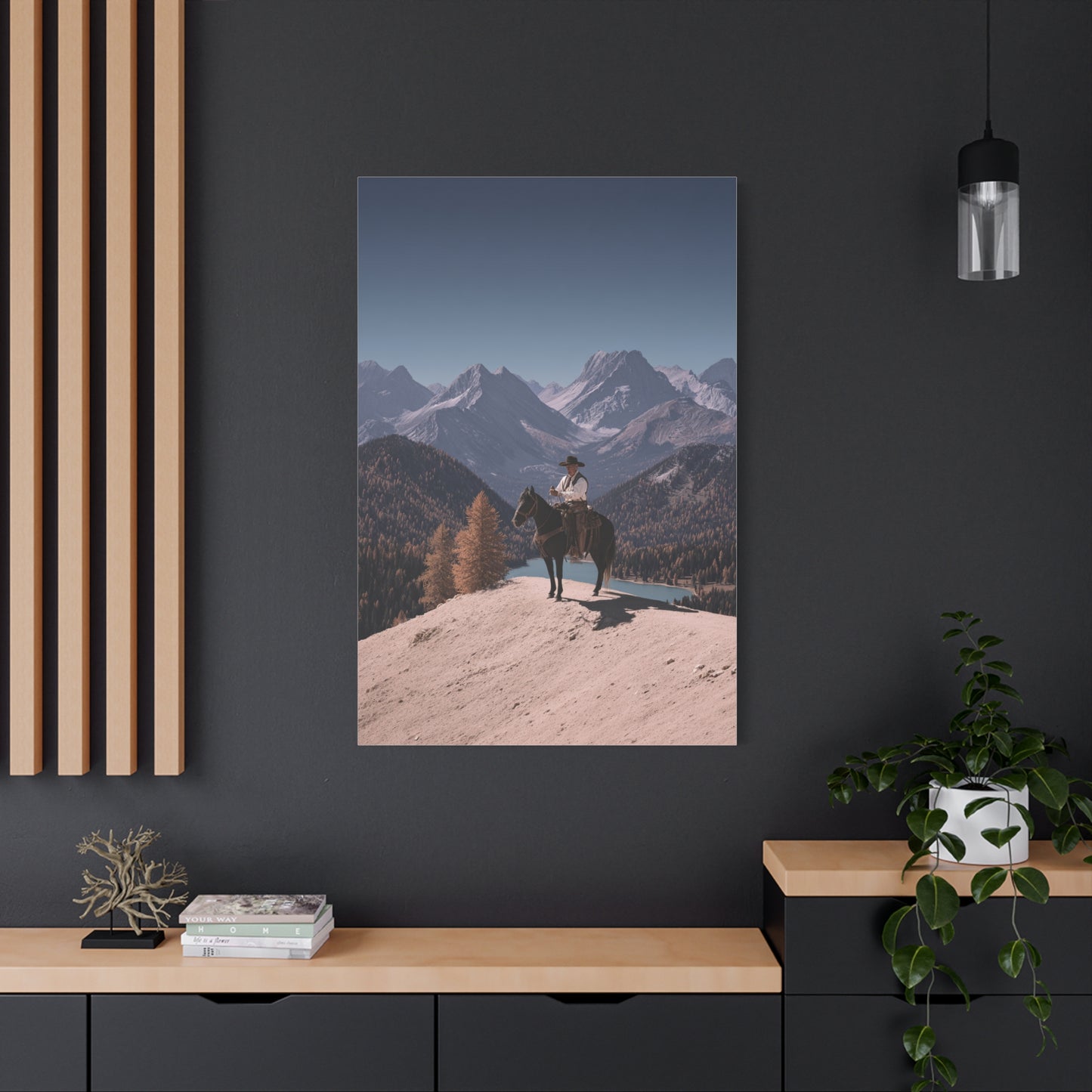 Mountain Overlook Cowboy Wall Art & Canvas Print