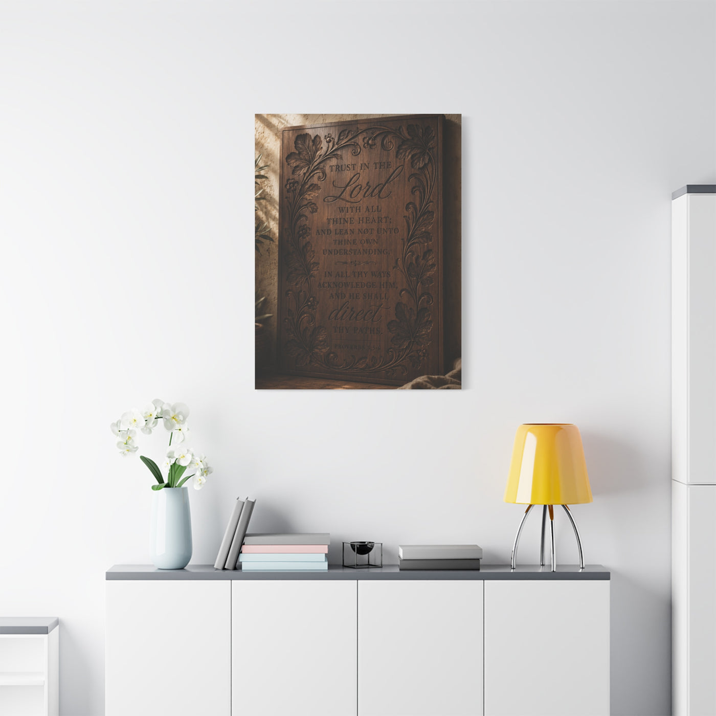 Trust in the Lord Carved Wood Plaque Wall Art & Canvas Print
