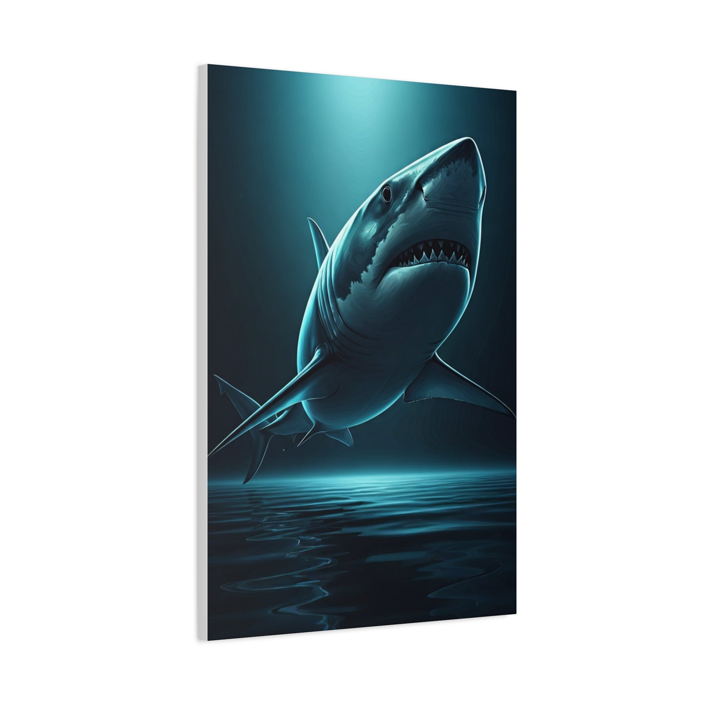 Great White Shark in Deep Blue Waters Wall Art & Canvas Prints