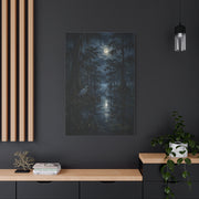 Moonlit Bayou Heron Scene Wall Art & Canvas Print