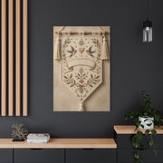 Hand-Embroidered Romantic Birds Textile Wall Art & Canvas Print