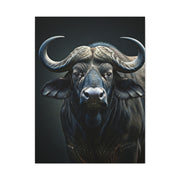 Ultra-Dark Matte Cape Buffalo Portrait Wall Art & Canvas Print