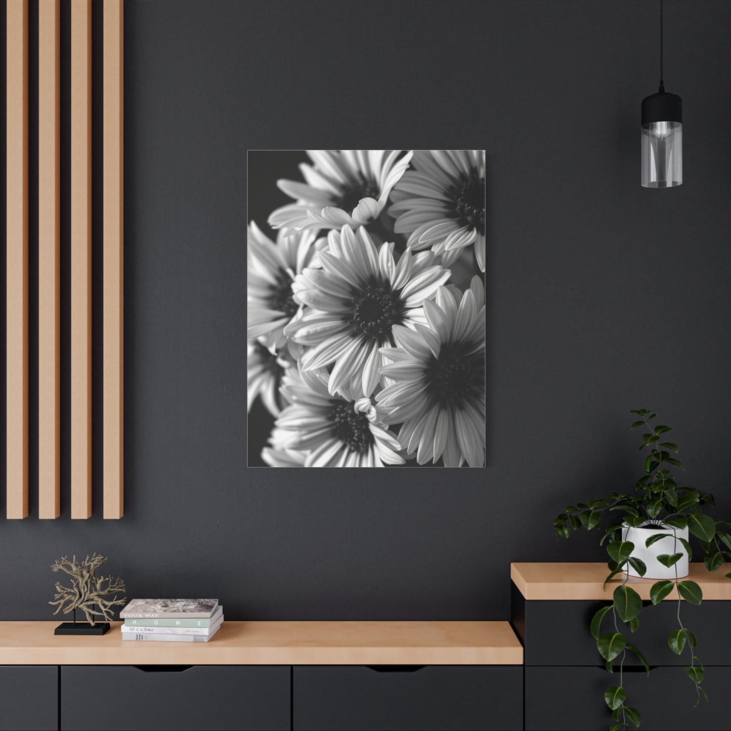 Luxe Obsidian Floral Visage Wall Art & Canvas Print