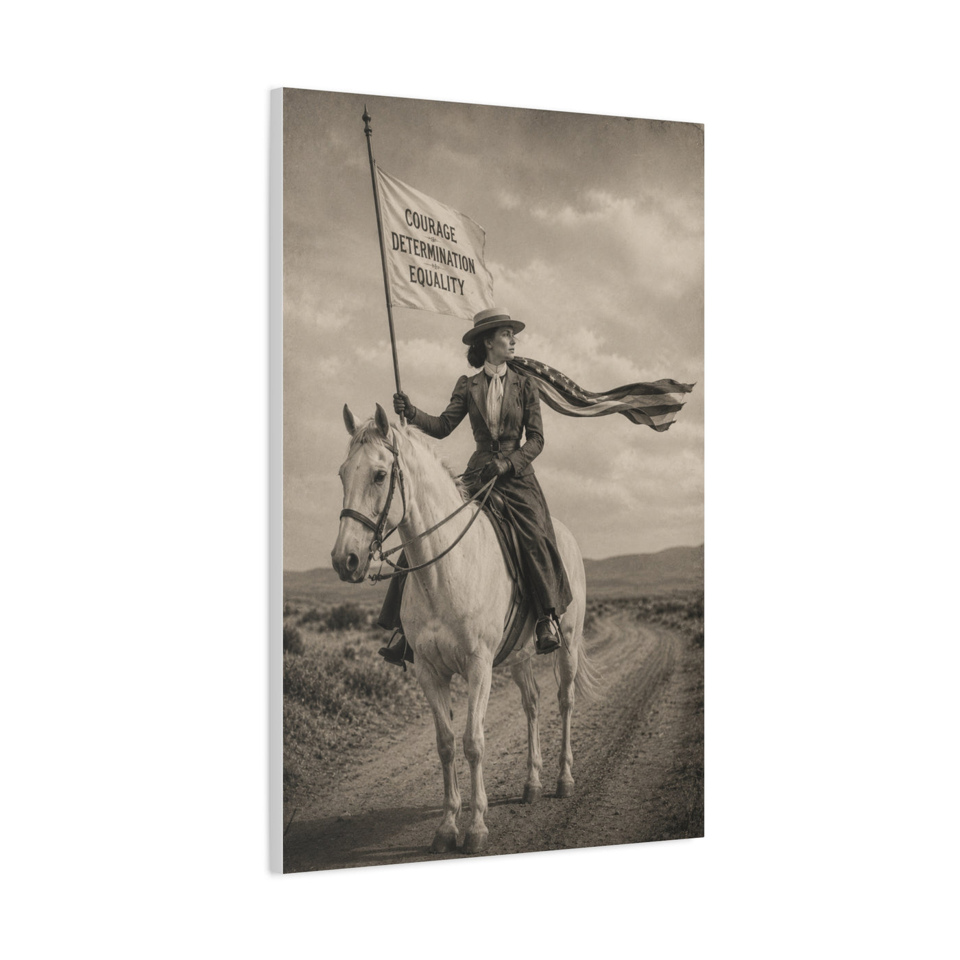 Frontier Equality Rider Portrait Scene Wall Art & Canvas Print