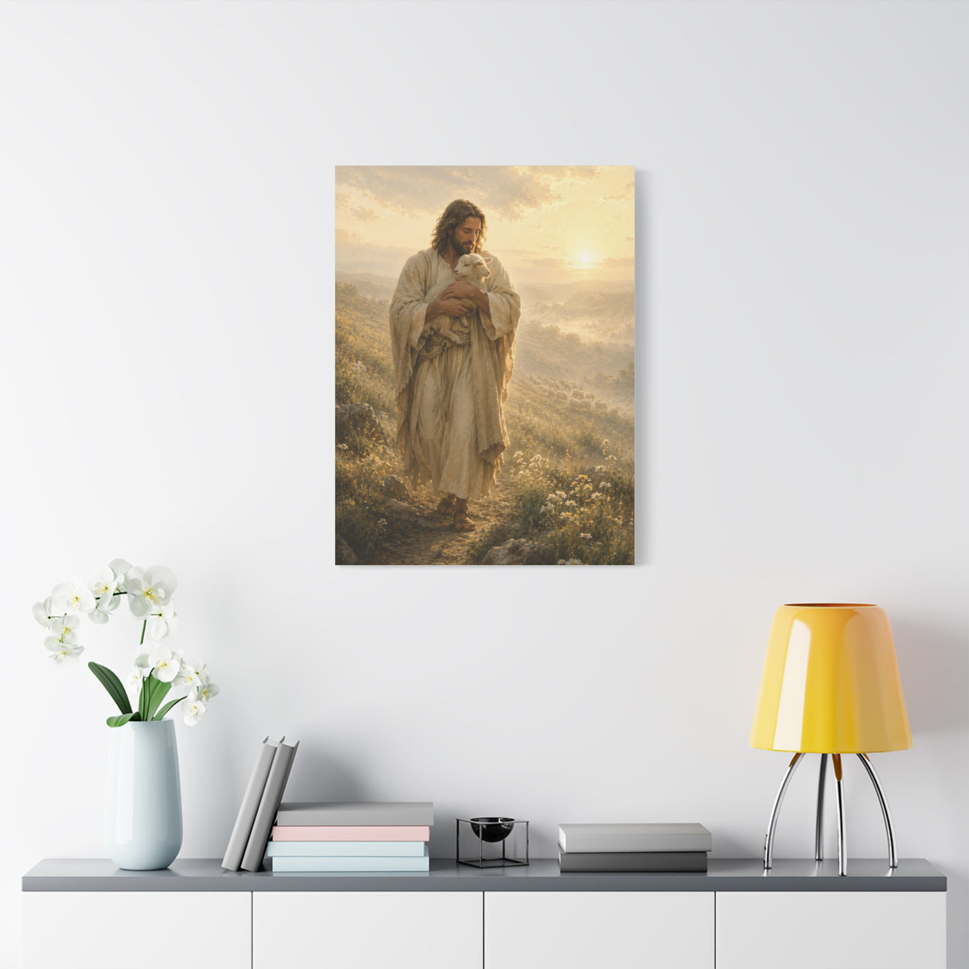 Christ Carrying the Lamb Scripture Wall Art & Canvas Print