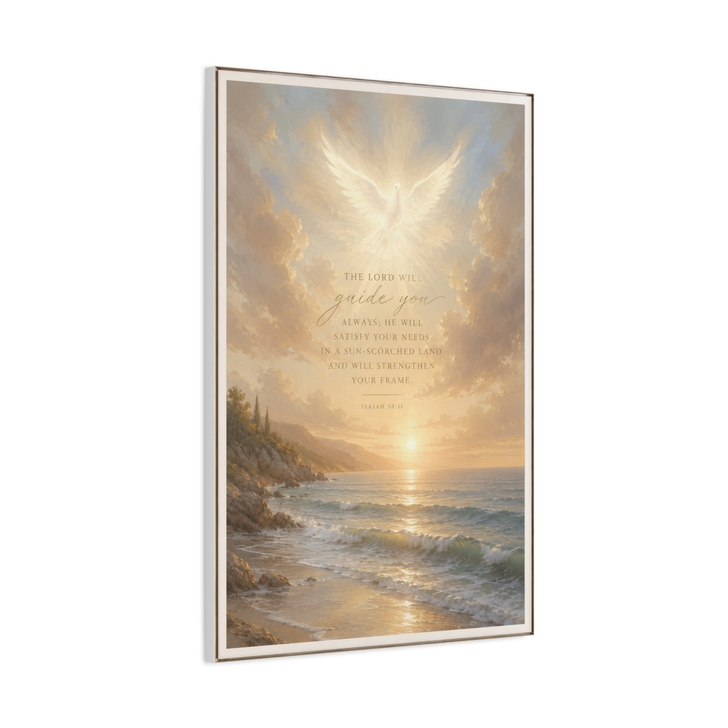 Isaiah Coastal Dove Scripture Wall Art & Canvas Print