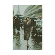 Parisian Rainy Street Elegance Wall Art & Canvas Print