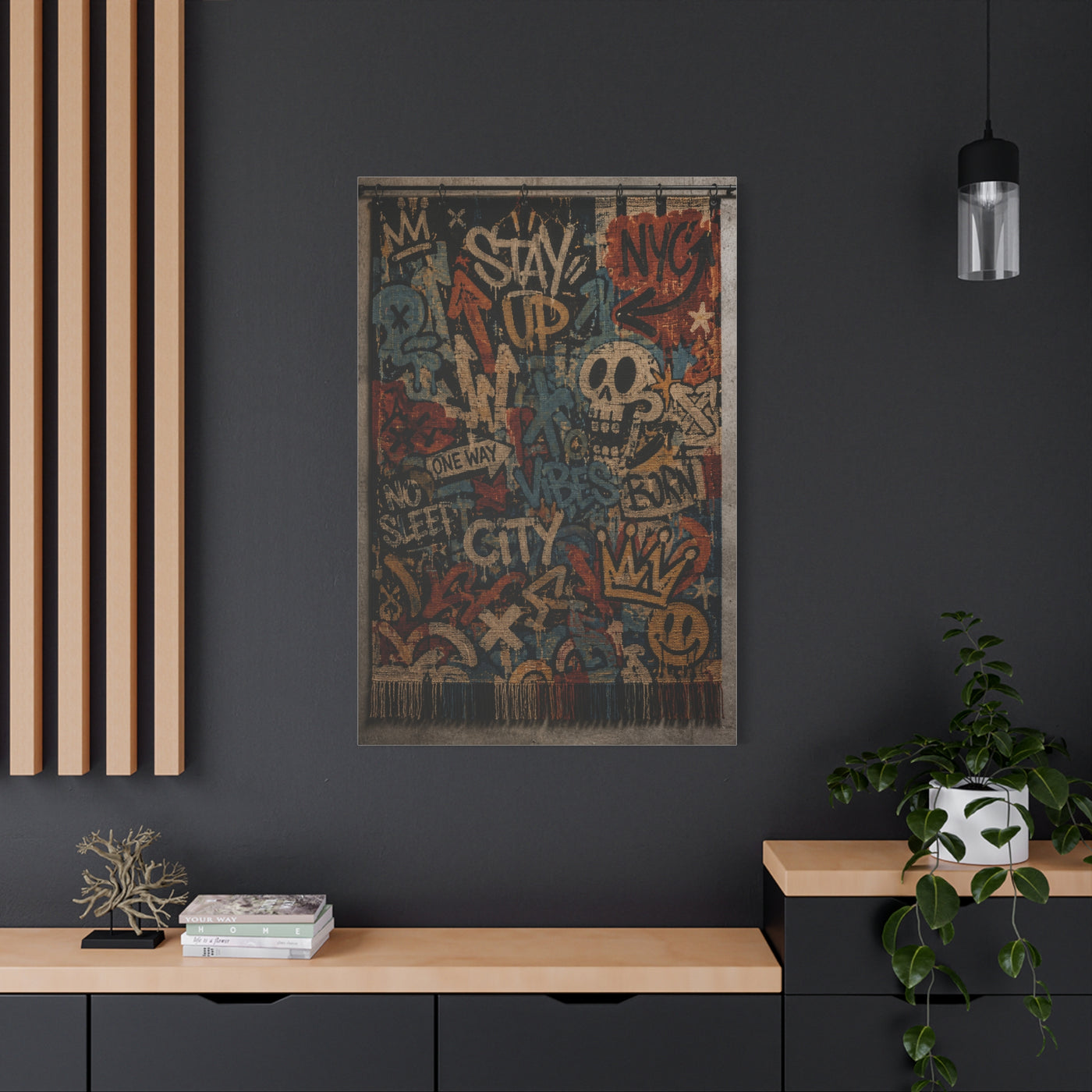 Graffiti Tapestry Collage Street Wall Art & Canvas Print