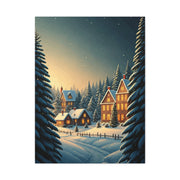 Snowy Christmas Village Under Winter Stars Wall Art & Canvas Print
