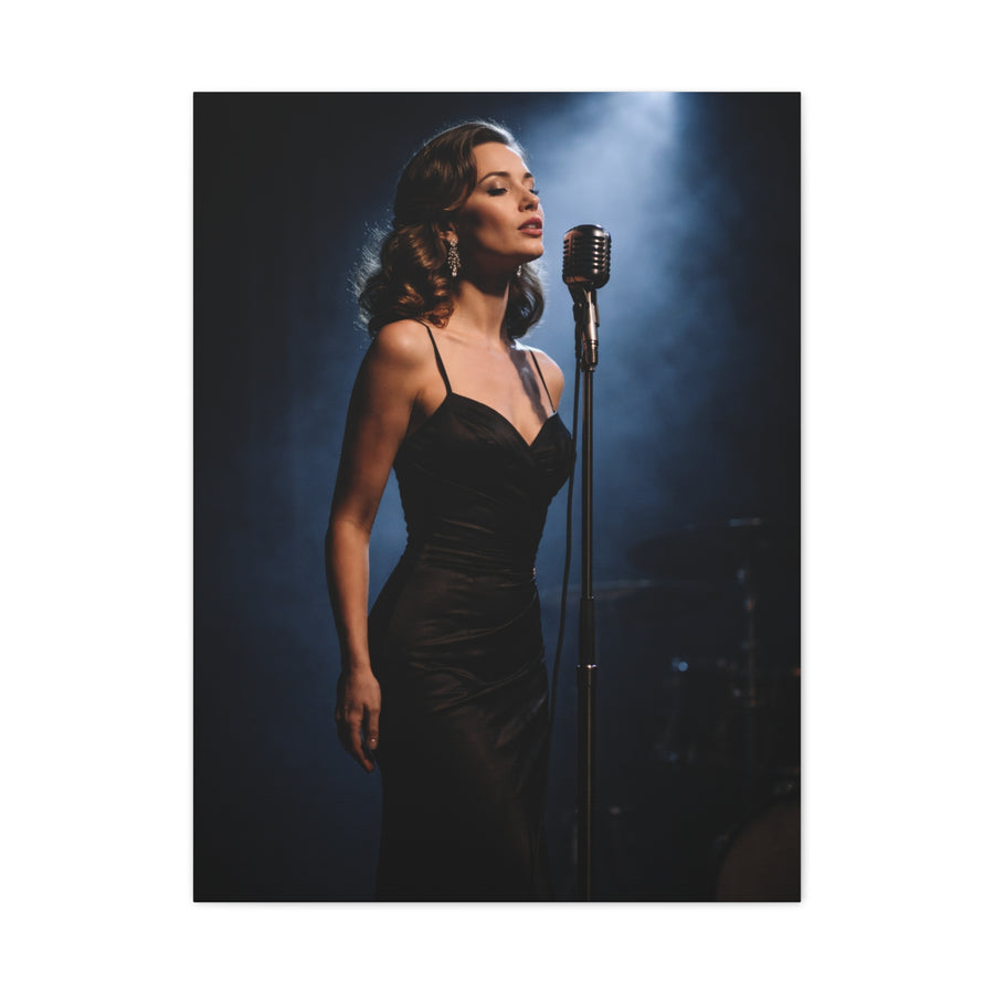 Jazz Vocalist Spotlight Elegance Wall Art & Canvas Print