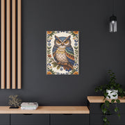 Artisan Ceramic Owl Tile Wall Art & Canvas Print