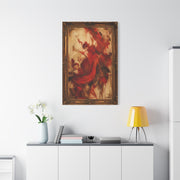 Vintage Framed Red Expressionist Painting Wall Art & Canvas Print