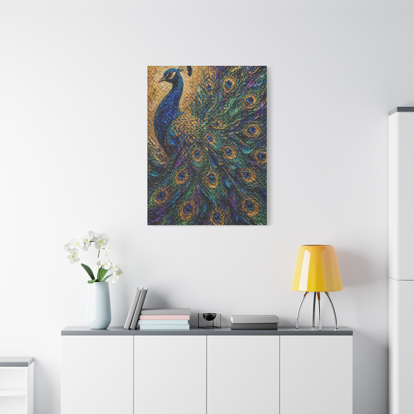 Impasto Jewel Peacock Expressionist Wall Art & Canvas Print
