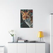 Winter Berry Fox Portrait Wall Art & Canvas Print