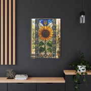 Ornate Stained Glass Sunflower Panel Wall Art & Canvas Print