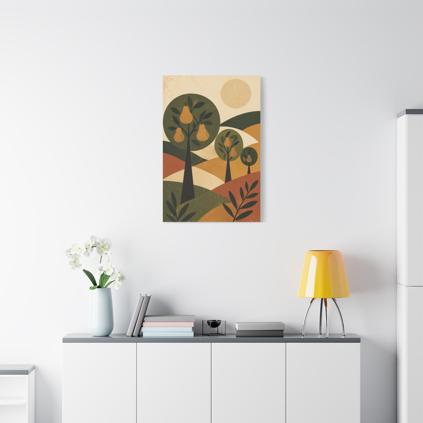 Stylized Orchard Landscape Wall Art & Canvas Print