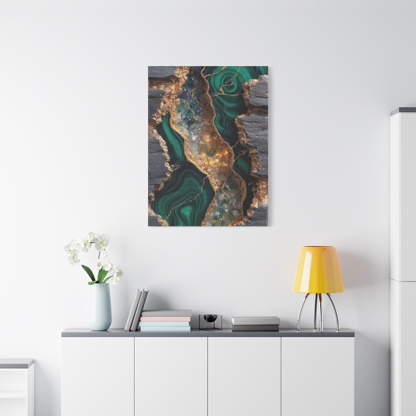 Emerald Geode Abstract Wall Art & Canvas Print