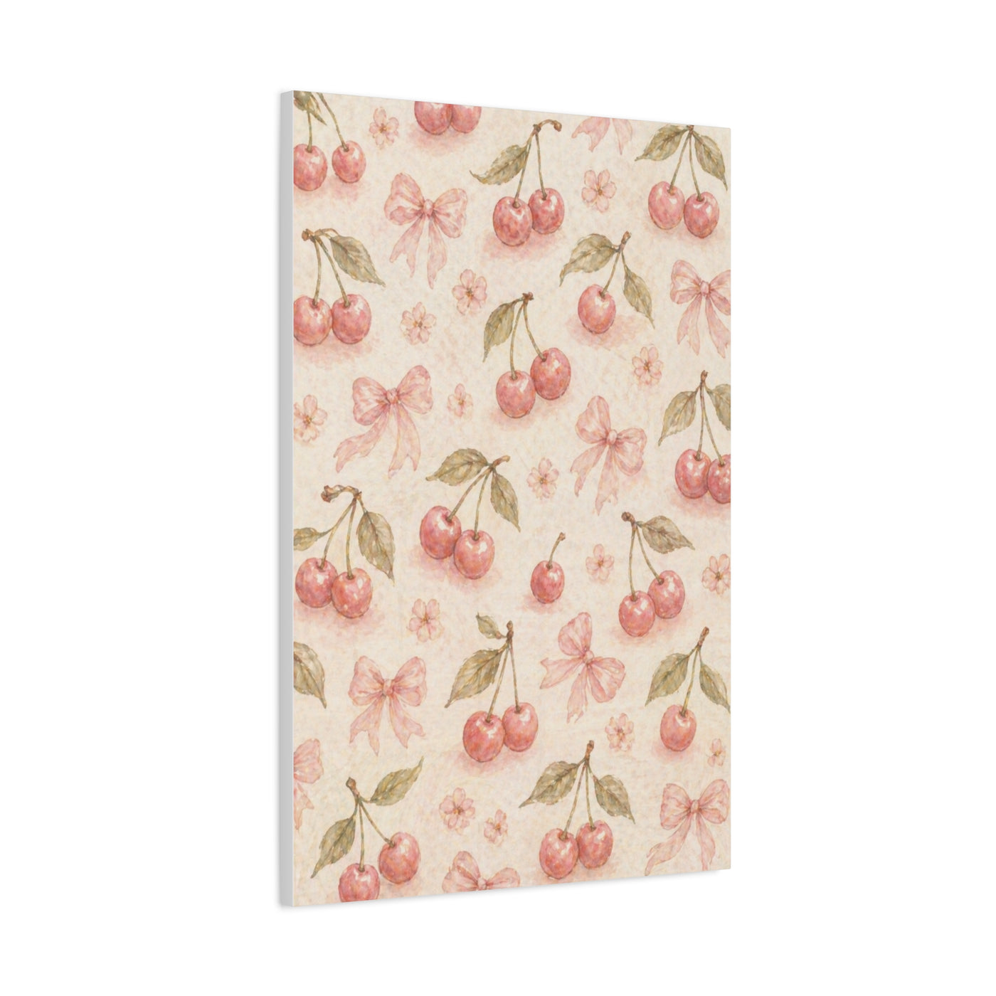 Pink Cherry Pattern Composition Wall Art & Canvas Print