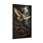 Gothic Greenhouse Flying Barn Owl Wall Art & Canvas Print