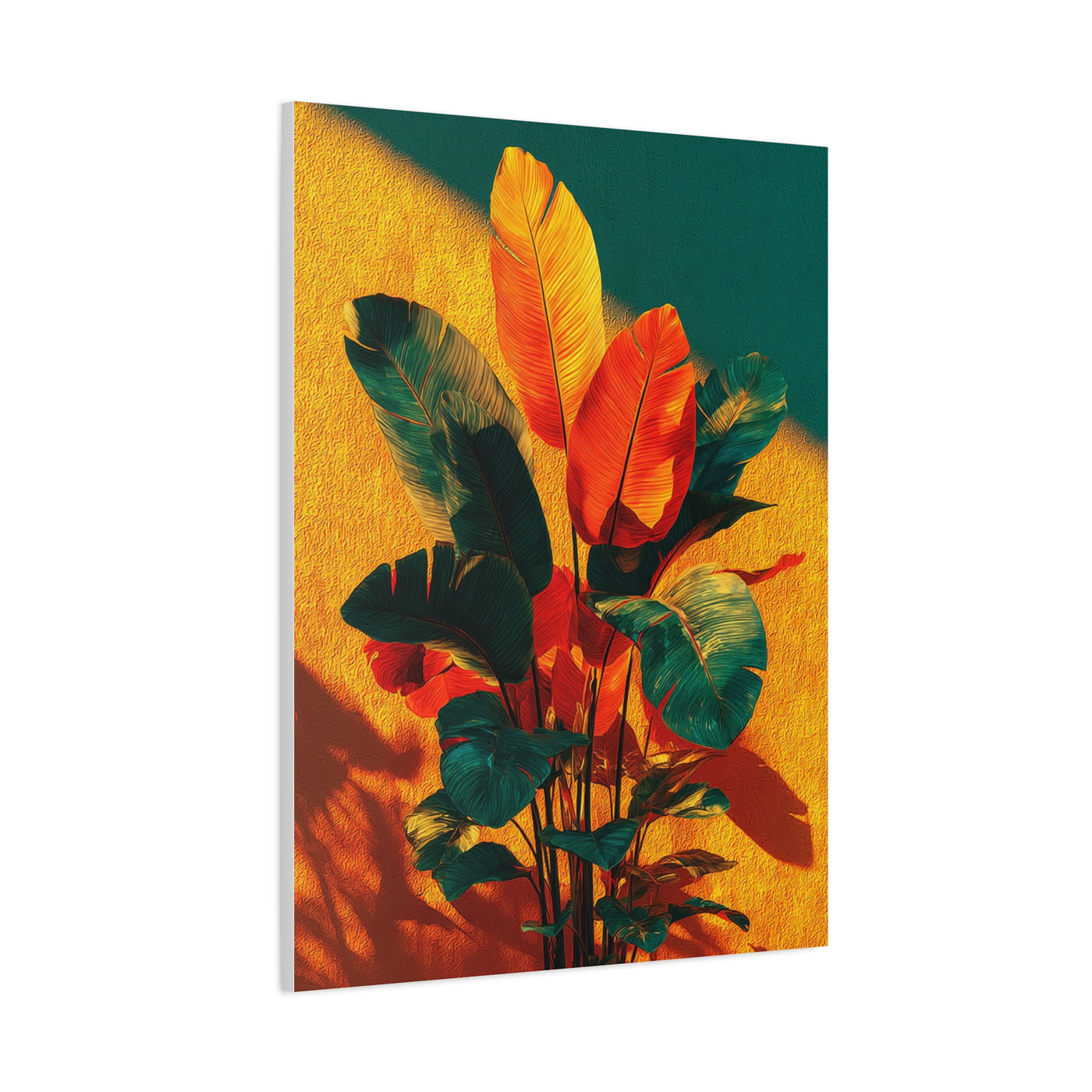 Tropical Sunlit Botanical Contrast Wall Art & Canvas Print