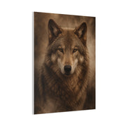 Warm-Toned Studio Wolf Portrait Wall Art & Canvas Print