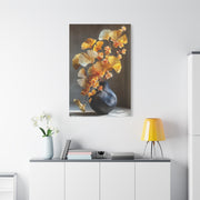 Gold Ginkgo Floral Vase Wall Art & Canvas Print