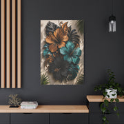 Metal Hibiscus Botanical Sculpture Tropical Wall Art & Canvas Print