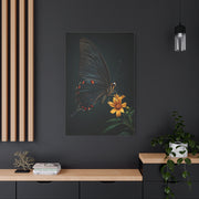 Midnight Black Butterfly On Wildflower Wall Art & Canvas Prints