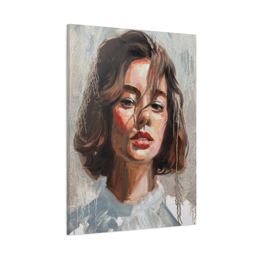 A Portrait Of Short Hair Women Wall Art & Canvas Prints
