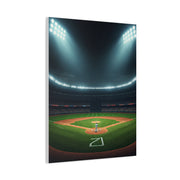 Night Baseball Stadium Lights Wide Scene Wall Art & Canvas Prints