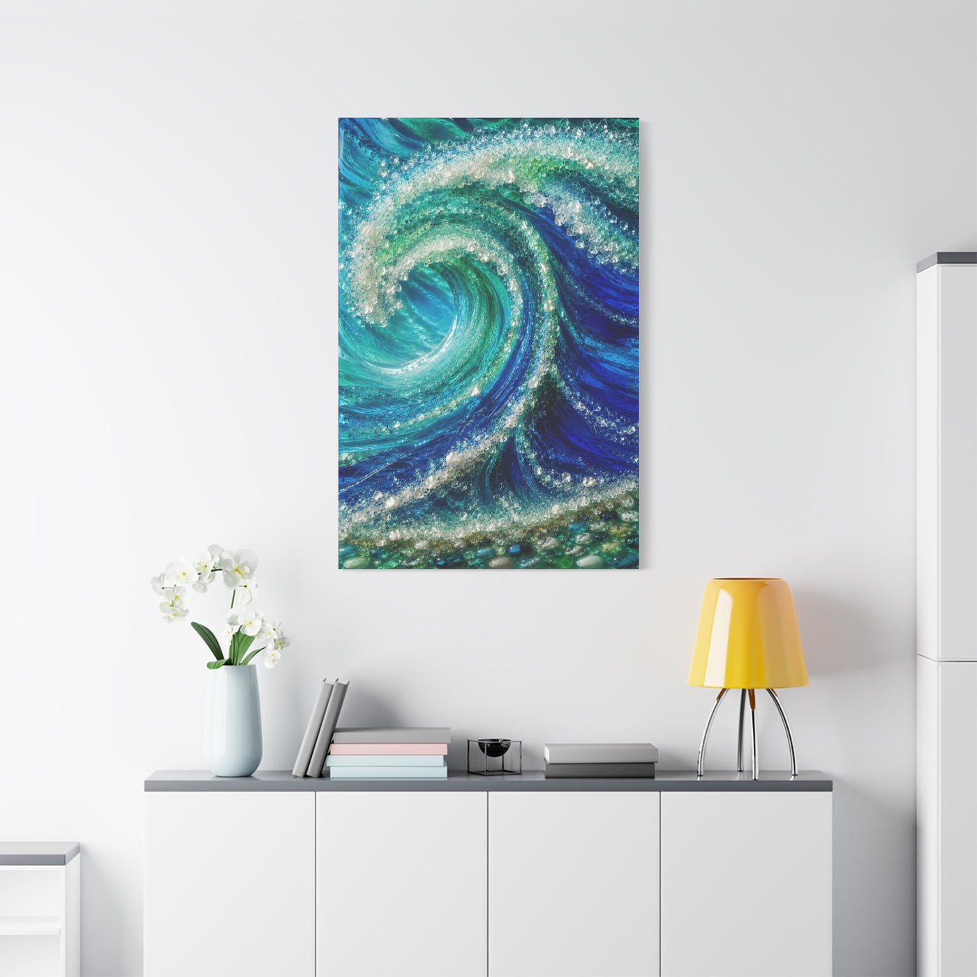 Crystal Ocean Curl Glass Texture Wall Art & Canvas Print