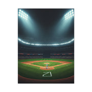 Night Baseball Stadium Lights Wide Scene Wall Art & Canvas Prints