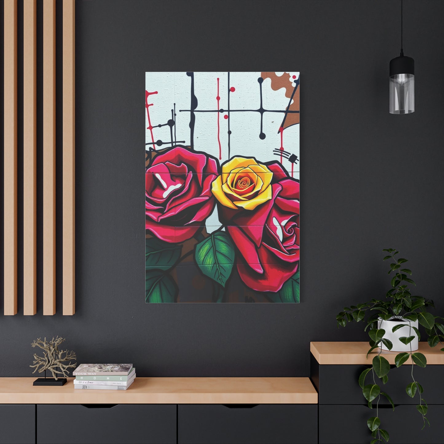 Graffiti Rose Splendor Wall Art & Canvas Print