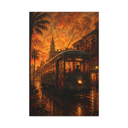 Historic Streetcar Jazz Sunset Wall Art & Canvas Print